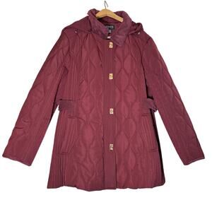 NWT Jones New York womens wine quilted parka. Heavyweight. Size XXL. winter